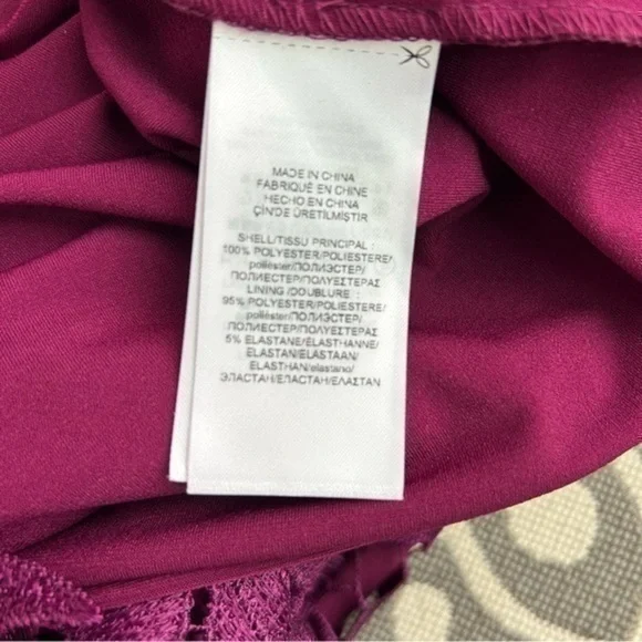 💋LAUREN RALPH LAUREN NEW Women's fuchsia Purple Lace Sleeveless Sheath Dress 12 - Picture 8 of 10